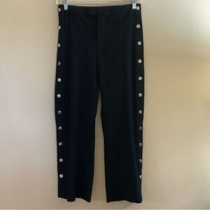 Zara woman black trousers with fun gold button detailing along legs